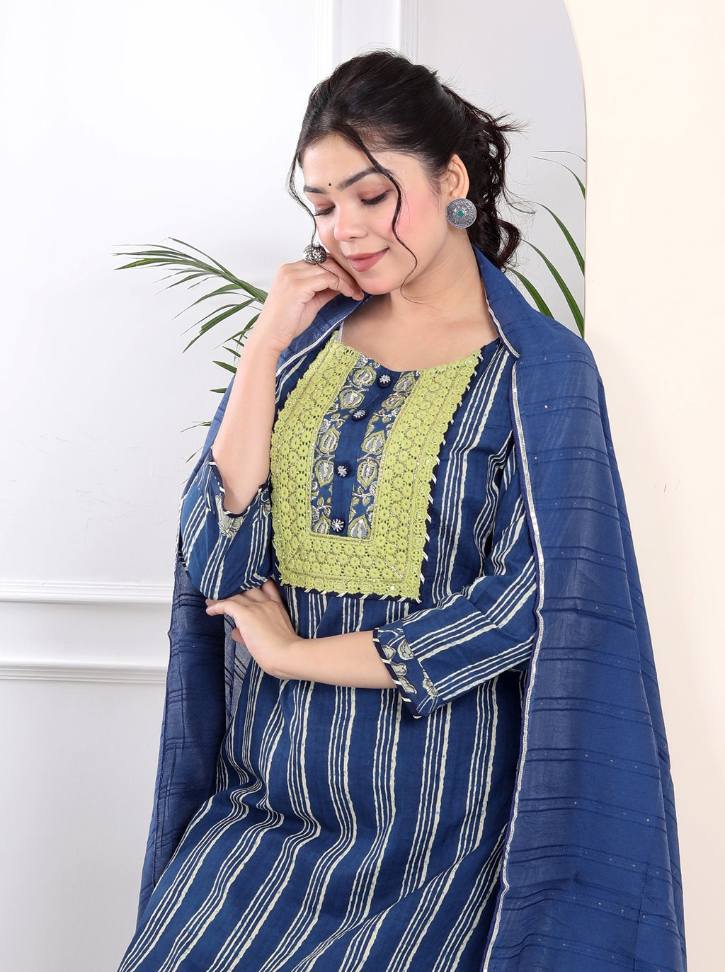 Royal indigo blue sharara set