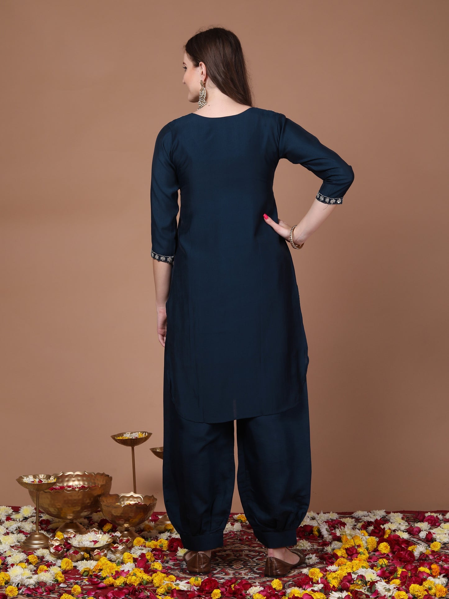 Navy blue taara sitara suit set