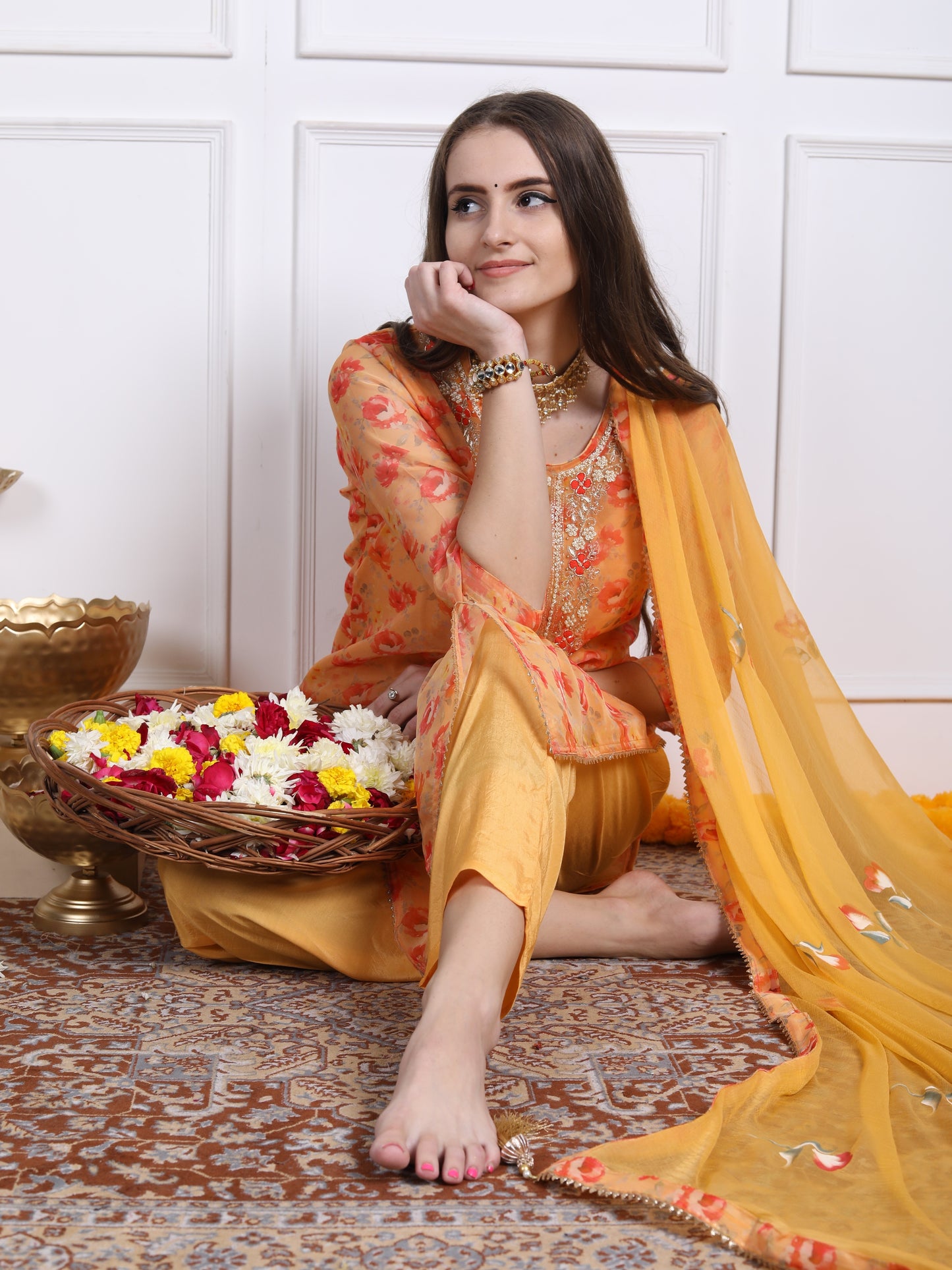 Gulmohar yellow suit set