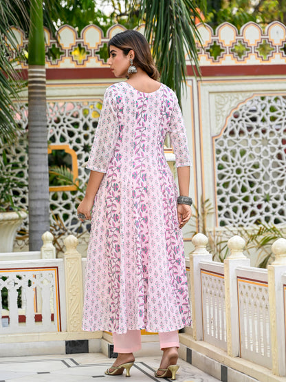 Pastel pink kalidar suit set