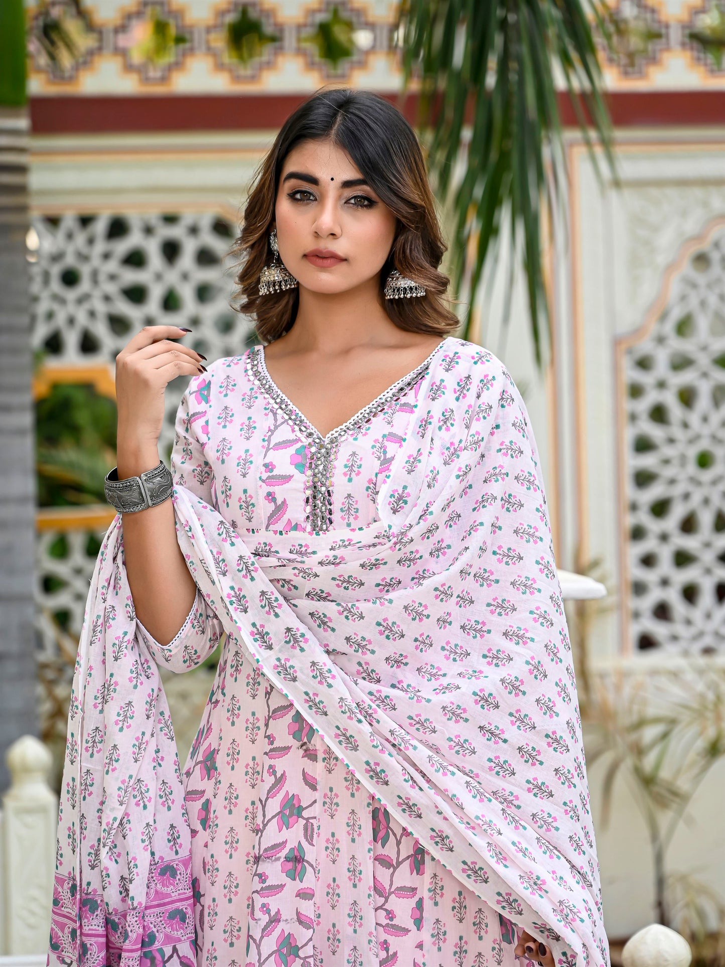 Pastel pink kalidar suit set