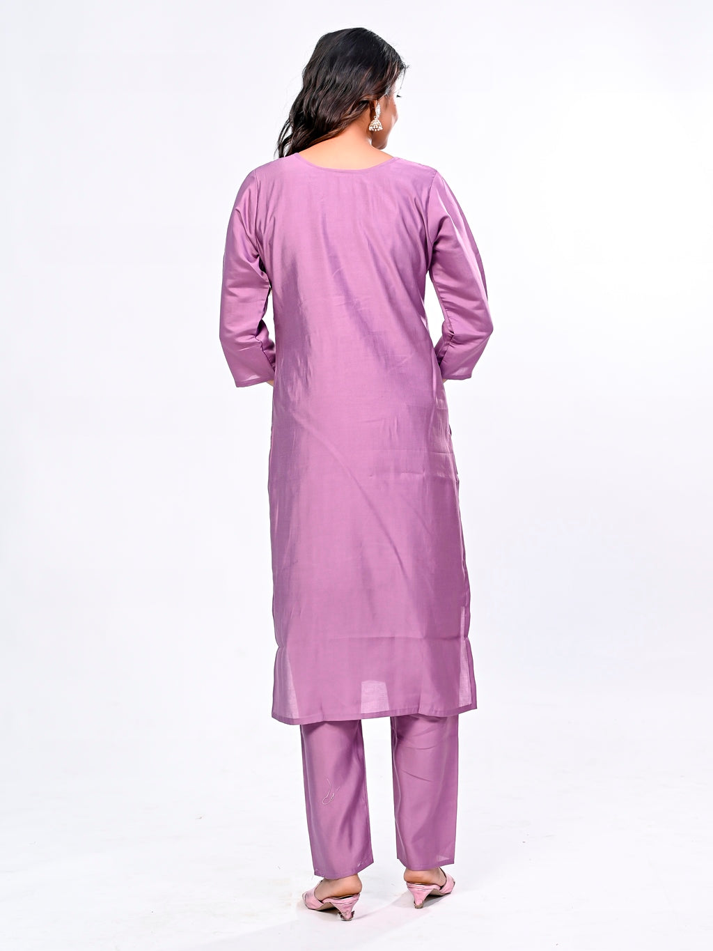 Violet Embroidered Suit Set