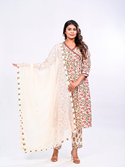 Block Print Tasseled Suit Set