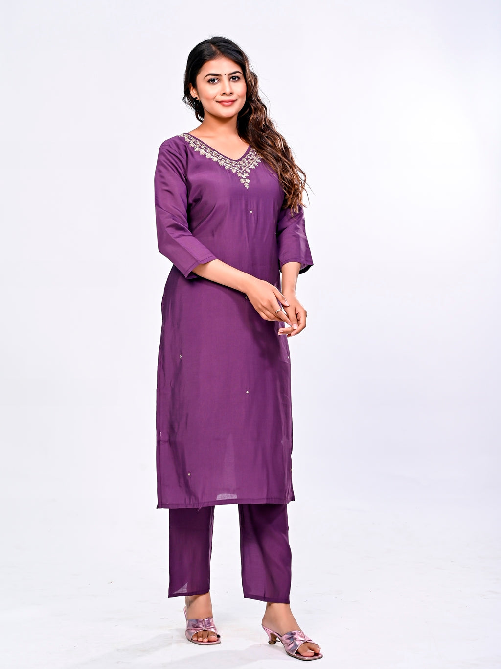 Deep Purple Handwork Suit Set