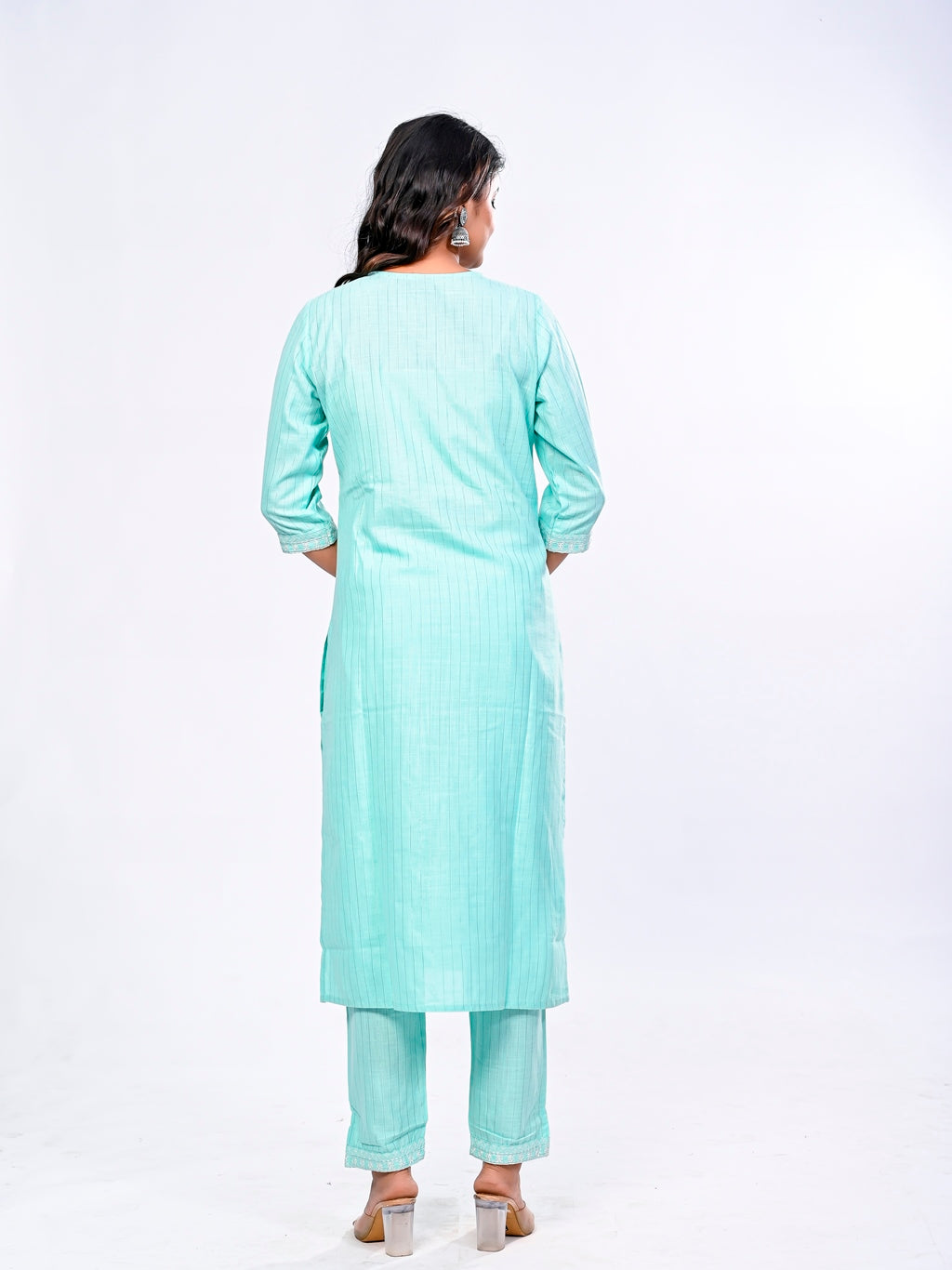 Sky Blue Embroidered Suit Set